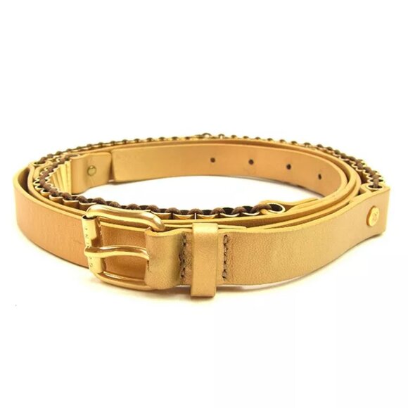 Celine belt Gold Woman Authentic Used T124 - Picture 1 of 6